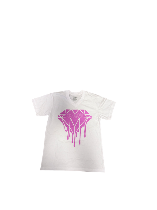 Shuki Diamond V-Neck T-Shirt - Purple